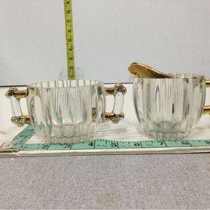 22k gold plated cups for creamer & sugar